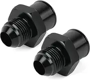 Pair SBC 10AN Valve Cover Adapter Aluminum Fittings for Push-In Grommet (Black)