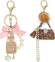 [Allnice] Cute Keychain 2 Pack Women Keychain Cute Keyrings for Women Girls Car Key Ring Crafts Bags