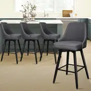 4x ALFORDSON Bar Stools Megan Swivel Metal Dark Grey