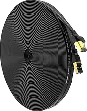 Cat 8 Ethernet Cable 75 FT, Outdoor&Indoor High Speed Heavy Duty Network LAN Internet Cable,SFTP Gold Plated RJ45 40Gbps 2000Mhz Patch Cord, for Modem/Router/Gaming,Faster Than Cat7/Cat6/Cat5 Black