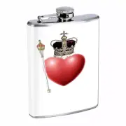 Royal Heart Em1 Flask 8oz Stainless Steel Hip Drinking Whiskey