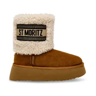 STEVE MADDEN-ST MORITZ 刺繡毛毛厚底雪靴-棕色