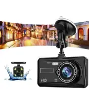 4in Car Dual Lens Dash Cam HD 1080P Front/Rear Video Recorder Camera G-Sensor (for: Fiat)