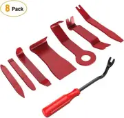 8pcs Car Trim Removal Pry Tool Kit Auto Dashboard Tools Door Panel Fastener Red