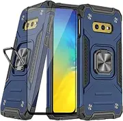 Asuwish Compatible with Samsung Galaxy S10e Case and Tempered Glass Screen Protector Cover Accessories Ring Holder Stand Kickstand Phone Cases for Glaxay S 10e Galaxies Gaxaly E10 SM Women Men Blue