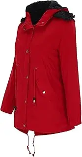 [WUANDIXFA] Jackets for Women Trendy Fall Warm Lined Jackets Long Sleeve Overcoat with Hood Lightweight