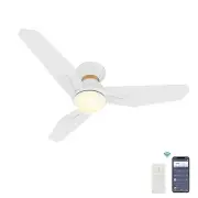 Smart Ceiling Fan with Light, Indoor/Outdoor Ceiling Fan 44 Inch White/Gold