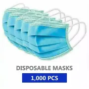 1000 Disposable Face Mask Adult Protective 3 Layer Ear Loop Mouth Cover Filter