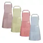 4 Pack Stripes Apron for Women Waterproof Kitchen Cooking Apron with 2