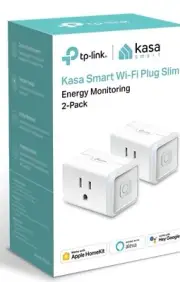 Kasa Smart Plug Mini 15A, Smart Home Wi-Fi Outlet, 2-Pack NEW