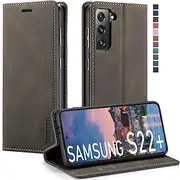 Samsung Galaxy S22+ Plus 5G Case,Galaxy S22+ Plus Wallet Case with RFID Blocking Card Holder Kickstand Magnetic,Leather Flip Case Wallet for Samsung Galaxy S22+ 6.6 Inch[Not for S22/Ultra] (Coffee)