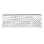 104Keys Wireless bluetooth Dual Mode Membrane Keyboard White