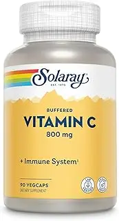 Solaray Nonacidic Vitamin C Vitamin Capsules, 800 mg, 90 Count