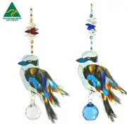 Kookaburra / Bird Crystal Suncatcher Gift, window hanging rainbow suncatchers