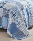 NEW!~ COZY COUNTRY ROMANTIC CHIC FRENCH SHABBY LIGHT BLUE WHITE LEAF QUILT SET