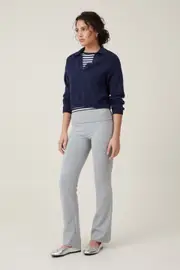 [Cotton On Women] Cotton On Women - Bella Bootleg Pant - Grey marle XS GREY MARLE