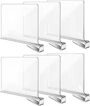 6PCS Acrylic Shelf Dividers for Closet, Shelf Separator, Wood Closets Organizer Divider, Transparent Closet Organizer,for Bookcases Kitchen Cabinets, Clear