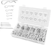 250 Pieces NUZAMAS Stainless Steel Split Pins, Cotter Pin Set Hair Pin, 6 Sizes R Clips Splint Assortment Kit with Storage Box