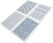 LALAFINA DIY Pottery Decor 4 Sheets of Chic Transfer Decals Easy to Apply and Beautiful Clay Decals