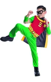 LICENSED ROBIN TEEN TITANS CHILD BOYS FANCY DRESS HALLOWEEN COSTUME