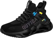 [BIAJIAZHUA] Work Shoes for Men Steel Toe Slip Resistant Anti-Puncture, Construction Shoes Breathable Lightweight Comfortable, Steel Toe Boots for Women Anti-Smash Indestructible(8.5)