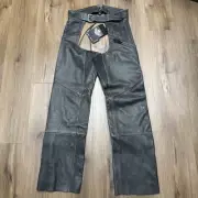 NEW Harley-Davidson Mens M Embroidered Distressed Leather Chaps Black 98102-16VM