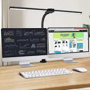 Double Head LED Desk Lamp, Architect Desk Lamps for Home Office, 24W Brightest Workbench Office Lighting-5 Color Modes and 5 Dimmable Eye Protection M