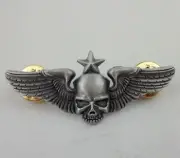 US ARMY 101ST AIRBORNE WING METAL BADGE PARACHUTE SKULL PIN INSIGNIA