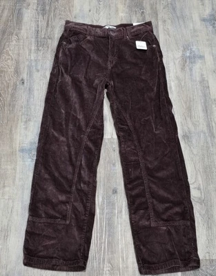 Free People Risk Taker High Rise Straight Leg Chocolate Cords Size 28 Pants NWT