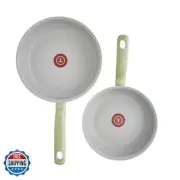 T-fal Recycled Ceramic Non Stick Fry Pan Set 2 Piece, Oven Broiler Safe 350F,