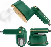 Liebssen Mini Steam Iron, 2-in-1 Handheld Travel Steamer, 1100W & 15s Fast Heat Up, Portable for Home & Gift (Green)