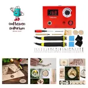Wood Burning Machine Kit 20 Tips, Dual Pen 110V 50W Pyrography Machine, Digit...