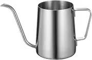 Long Narrow Spout Coffee Pot (12 Oz) Small Fine Stainless Pour Over Drip Coffee Pot Gooseneck Tea Kettle(Silver, 350ML)