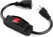 Delgada 1.5Ft Outdoor Extension Cord with Switch ON/Off Heavy Duty 3 Prong Cord