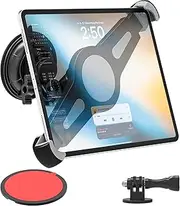 Windshield Car Tablet Holder Mount for 9.5"-14.5" Tablets, Window Dashboard iPad Holder with 1/4'' Screw Tip, 360° Rotation, 95mm TPU Suction Gel Stick for iPad Pro 13, Air, Surface Pro, Go
