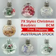 20~40PCS Christmas Ball Acrylic Baubles Clear Xmas Tree Decor Ornament 7 Style