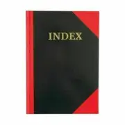 Cumberland A6 Index Book A-Z Ruled Red & Black Hard Cover 110x150mm Notebook