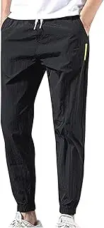 Lightweight Jogger Pants for Men Elastic Waist Drawstring Hiking Pants Breathable Running Athletic Workout Trousers