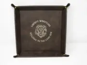 DICE ROLLING TRAY or PERSONAL VALET TRAY RUSTIC BROWN and GOLD LEATHERETTE