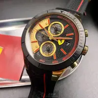 在飛比找ETMall東森購物網優惠-FERRARI手錶, 男錶 46mm 黑圓形精鋼錶殼 黑金色