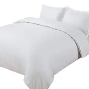 White Striped Luxury Duvet Doona Cover Cover Set Vary Size