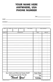 500 2-part Carbonless NCR Forms - Sales Receipts - Invoices