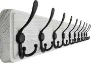 Coat Rack Wall Mounted - 38.3'' Long, Wooden, Heavy Duty, Rustic Coat Hooks for