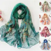 Women Long Scarves Soft Silk Wrap Lady Shawl Chiffon Scarf Thin Breathable Scarf