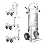 VEVOR Aluminum Hand Truck, 4 in 1, 454 kg Max Load Capacity, Heavy Duty Industrial Convertible Folding Hand Truck and Dolly, Utility Cart Converts fro