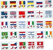 IWOWHERO 116Pcs World Flag Face Patriotic Stickers for Sports Events Festivals Holidays Travel for Adults Easy to Apply Remove