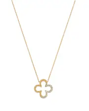 Bloomingdale's Fine Collection Diamond Clover Pendant Necklace in 14K Yellow Gold, 0.2 tcw