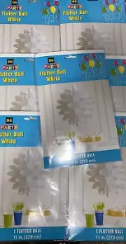 White Flutter Balls 11". NEW White Tissue Paper Party Hanging Ball