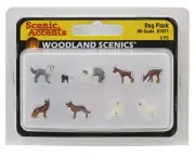 Woodland Scenics HO Scale Dog Pack Micro Figures [WOOA1971]