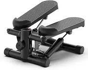 Mini Fitness Exercise Stepper, Heavy Duty Adjustable Twist Aerobic Stepper for Calorie Burning, with LCD Monitor, Black
